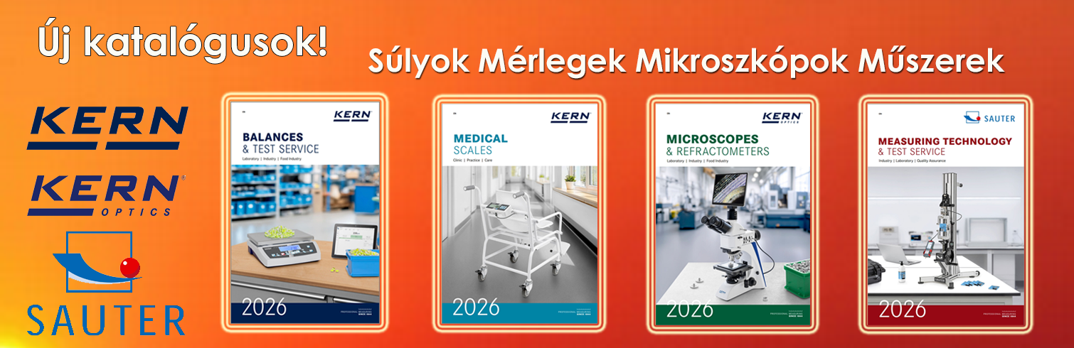 KERN mérlegek, súlyok, mikroszkópok, refraktométerek és Sauter mérőműszerek széles kínálatából válogathat.