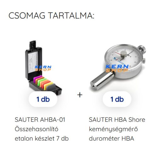 Analóg kézi Shore A keménységmérő etalonnal SAUTER HBA + AHBA