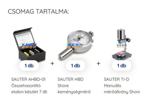 Analóg kézi Shore D keménységmérő etalonnal, állvánnyal HBD + AHBD + TI-D
