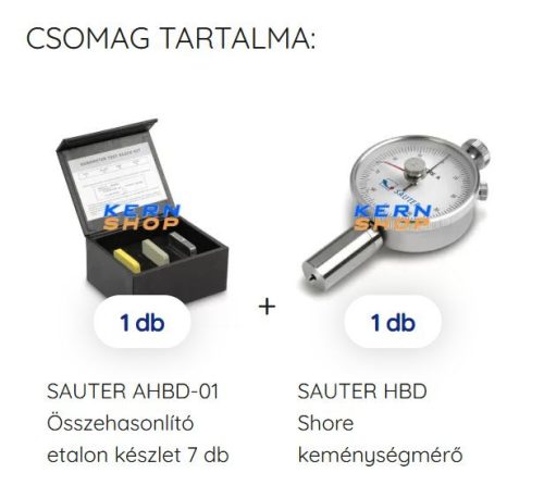 Analóg kézi Shore D keménységmérő etalonnal SAUTER HBD + AHBD