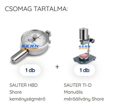 Analóg kézi Shore D keménységmérő állvánnyal SAUTER HBD + TI-D