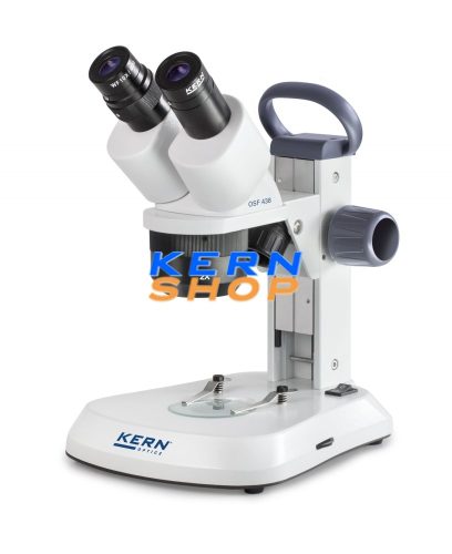 Sztereó mikroszkóp binokulár tubussal, 10x/20x/30x nagyítással, alsó-felső LED-es megvilágítással, KERN OPTICS OSF 438