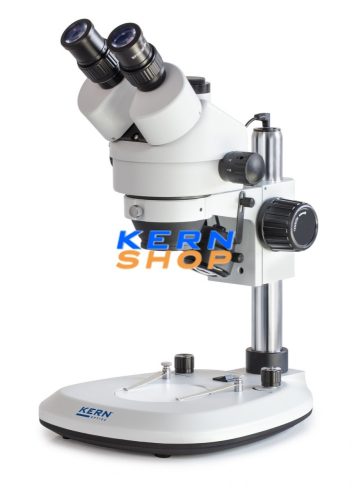 Sztereó zoom mikroszkóp binokulár tubussal, 7,5x - 45x nagyítással, alsó-felső LED-es megvilágítással, KERN OPTICS OZL 463