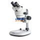 Sztereó zoom mikroszkóp trinokulár tubussal, 7,5x - 45x nagyítással, alsó-felső LED-es megvilágítással, KERN OPTICS OZL 464